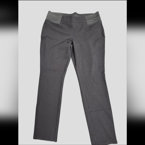 One 5 One Charcoal Black Leggings with Ribbed Detail Large - Picture 3 of 3